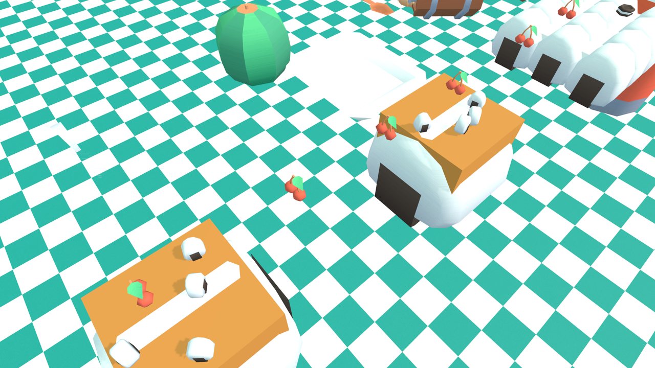 The sushi counter over a teal tablecloth
