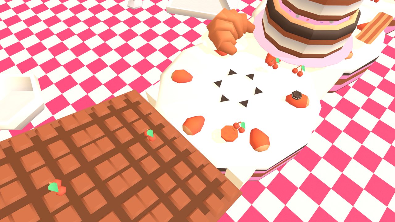 The three-tier birthday cake at the end of the final level
